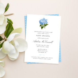 Blue Hydrangea Grandmillennial Baby Shower Einladung