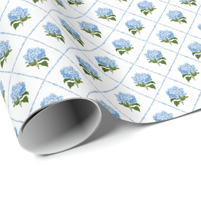 Blue Hydrangea GrandMillennium Geschenkpapier (Rolleneckpunkt)