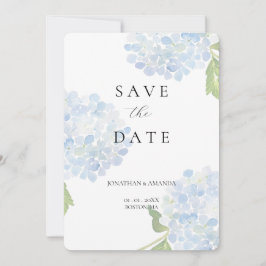 Blue Hydrangea Hochzeit rettet das Datum Save The Date