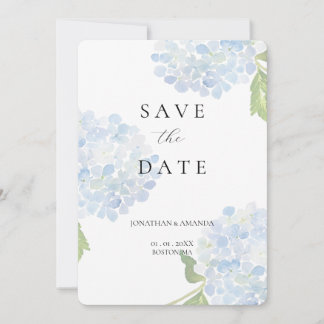 Blue Hydrangea Hochzeit rettet das Datum Save The Date