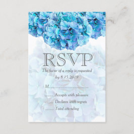 Blue Hydrangea Hochzeit RSVP Karte