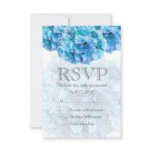 Blue Hydrangea Hochzeit RSVP Karte