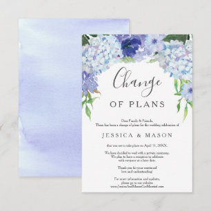 Blue Hydrangea Hochzeit verzögert Ankündigung