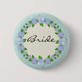 Blue Hydrangea Lace Floral Formal Elegante Hochzei Button