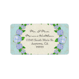 Blue Hydrangea Lace Floral Formal Elegantes Busine Adressaufkleber