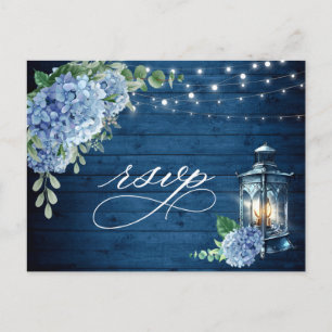 Blue Hydrangea Lantern Wood UAWG Meal Choice Postkarte