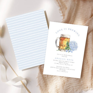 Blue Hydrangea Liebe ist Brautparty brauen Einladung