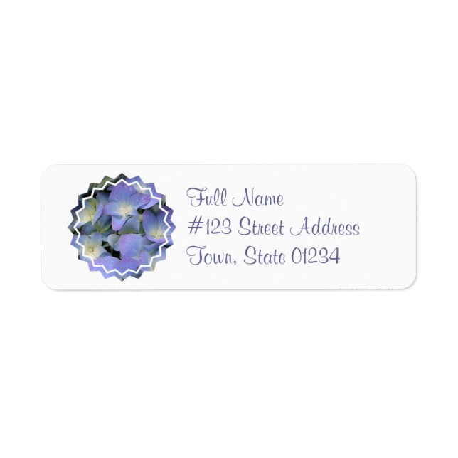 Blue Hydrangea Mailing Label (Vorne)