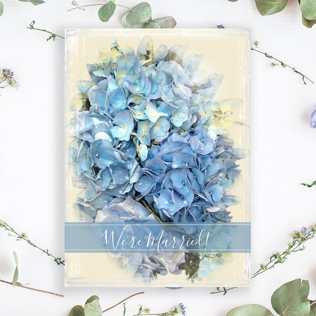 Blue Hydrangea Mariage / Elopement Faire-part (Créateur téléchargé)