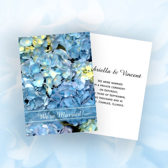Blue Hydrangea Mariage / Elopement Faire-part (Créateur téléchargé)