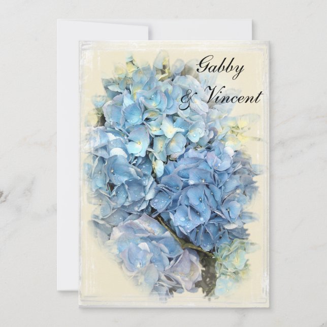 Blue Hydrangea Mariage / Elopement Faire-part (Devant)