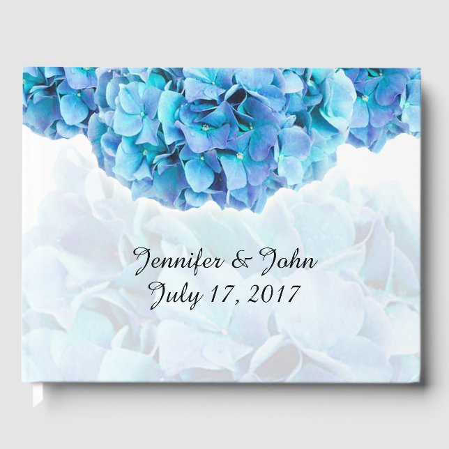 Blue Hydrangea Mariage Livre d'or (Recto)