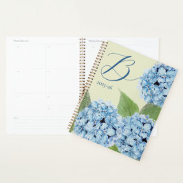 Blue Hydrangea mit Initial Planer