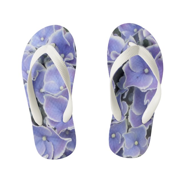 Blue Hydrangea mit weißen Rändern Kinder Flip Flop (Fußbett)