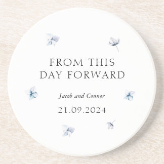Blue Hydrangea Moderne Gastgeschenk Hochzeit Unter Getränkeuntersetzer