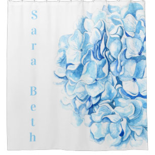 Blue Hydrangea Moderne Wasserfarbenchic  Duschvorhang