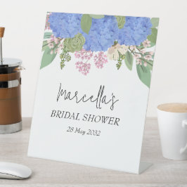 Blue Hydrangea Modernes Brautparty Napkin Sockelschild