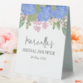 Blue Hydrangea Modernes Brautparty Napkin Tischaufsteller