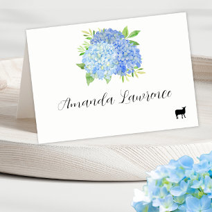 Blue Hydrangea Name Lamb Meal Option Platzkarten Tischnummer