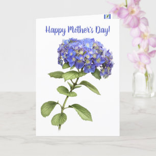 Blue Hydrangea Personalisierter Muttertag Karte