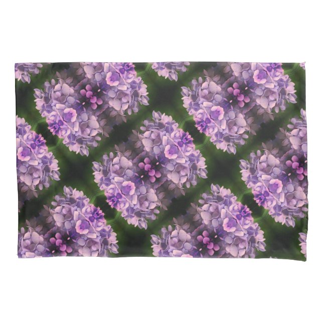 Blue Hydrangea Petals Abstrakt Art Pattern Kissenbezug (Vorderseite)