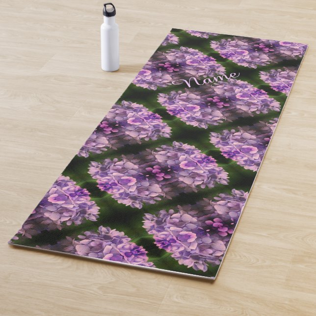 Blue Hydrangea Petals Abstrakt Art Personalisiert Yogamatte (Beispiel)