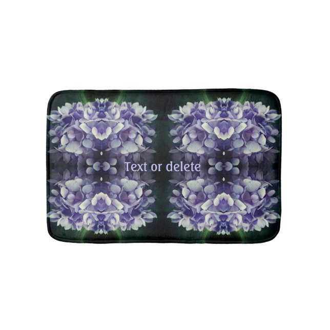 Blue Hydrangea Petals Abstrakt Personalisiert Badematte (Vorderseite)