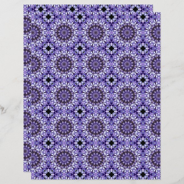 Blue Hydrangea Petals Abstraktes Muster Scrapbook (Vorne/Hinten)