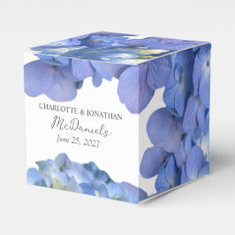 Blue Hydrangea Petals Hochzeit Personalisierter Na Geschenkschachtel