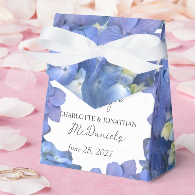 Blue Hydrangea Petals Hochzeit Personalisierter Na Geschenkschachtel (Hochzeit)