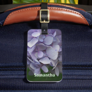 Blue Hydrangea Petals Nah Personalisiert Gepäckanhänger