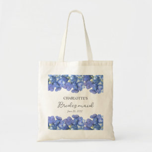 Blue Hydrangea Petals Personalisiert Bridesmaid Tragetasche