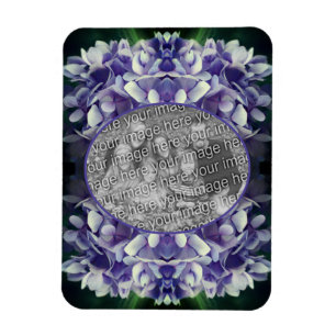 Blue Hydrangea Petals Rahmen hinzufügen Ihr Foto Magnet