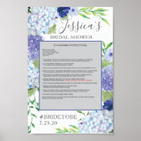 Blue Hydrangea Photo Prop Poster Cadre