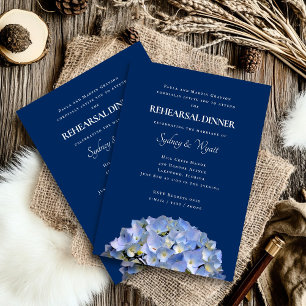 Blue Hydrangea Probe Dinner Host Names Einladung
