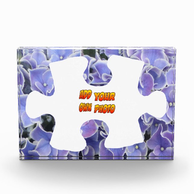 Blue Hydrangea Puzzle Piece Cust. Bloc photo (Devant)