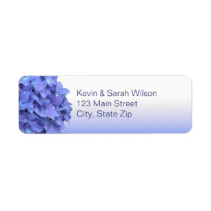 Blue Hydrangea Rücksendeadressen-Aufkleber