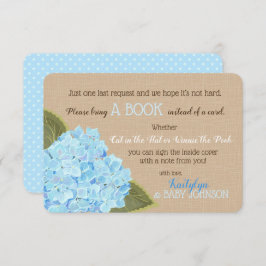Blue Hydrangea Rustic Read a Book Card Einladung