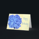 Blue Hydrangea Scripture Birthday Karte<br><div class="desc">Christian birthday card with custom text and scripture message.</div>