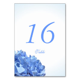 Blue Hydrangea Sea Muschel Tischnummer Card