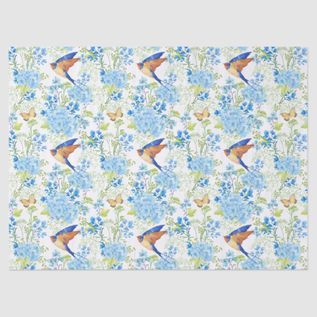 Blue Hydrangea Seidenpapier (Vorderseite)