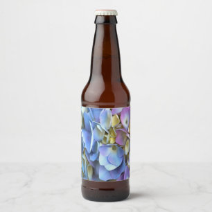 Blue Hydrangea Shrub Artistic Bossom Bierflaschenetikett