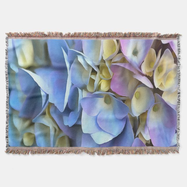 Blue Hydrangea Shrub Artistic Bossom Decke (Vorderseite)