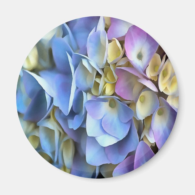 Blue Hydrangea Shrub Artistic Bossom Magnet (Vorne)