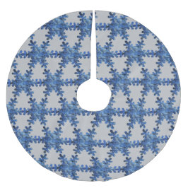 Blue Hydrangea Snowflake Weihnachtsbaumrock Polyester Weihnachtsbaumdecke
