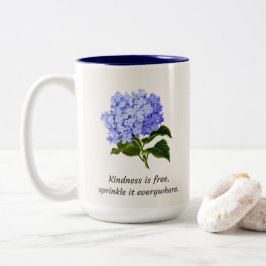 Blue Hydrangea Sprinkle Zweifarbige Tasse