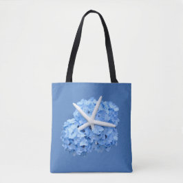 Blue Hydrangea Starfish Beach Hochzeitsgeschenktas Tasche