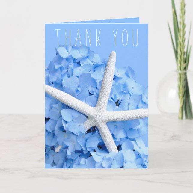 Blue Hydrangea Starfish Danke Brautparty (Vorderseite)