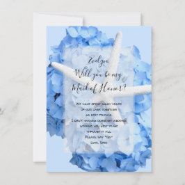 Blue Hydrangea Starfish ist meine Bridesmaid-Karte
