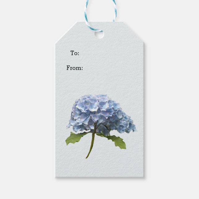 Blue Hydrangea Stem Gift Tags Geschenkanhänger (Vorderseite)